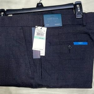NWT PERRY ELLIS BLACK DRESS PANTS 34 X 30